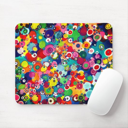 Farbenfrohe kleine Kreise Original Artwork Mousepad (Mit Mouse)