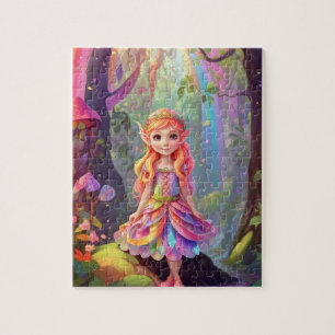Farbenfrohe kleine Niedliche Elfprinzessin Puzzle