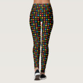 Farbenfrohe kleine Polka Dot Pattern auf schwarz Leggings (Rückseite)