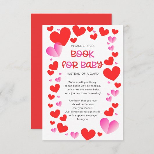 Farbenfrohe kleine süße Bücher für die Babynahrung Begleitkarte (Vorne/Hinten)