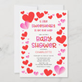 Farbenfrohe kleine Sweetheart Girls Babydusche Einladung (Vorderseite)