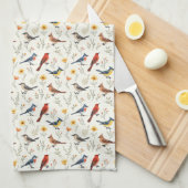 Farbenfrohe kleine Vögel Geschirrtuch (Viertel Falte)