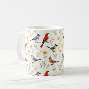 Farbenfrohe kleine Vögel Kaffeetasse