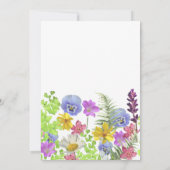 Farbenfrohe kleine Wildblume Girl Babydusche Einladung (Rückseite)