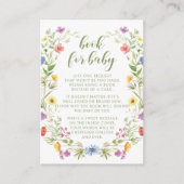 Farbenfrohe kleine Wildblume mit Babydusche Begleitkarte (Vorderseite)