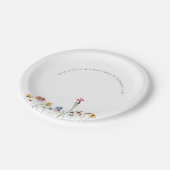 Farbenfrohe kleine Wildblume zum Geburtstag Pappteller (Schrägansicht)