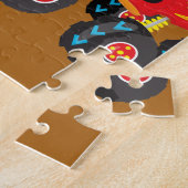 Farbenfrohe Kleinkinder-Monster-LKW mit Vorname Puzzle (Seite)