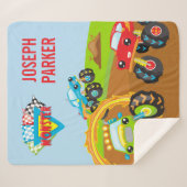 Farbenfrohe Kleinkinder-Monster-LKW mit Vorname Sherpadecke (Vorderseite (Horizontal))