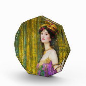 Farbenfrohe Klimt Style Collage Porträt der Frau Fotoblock (Rechts)
