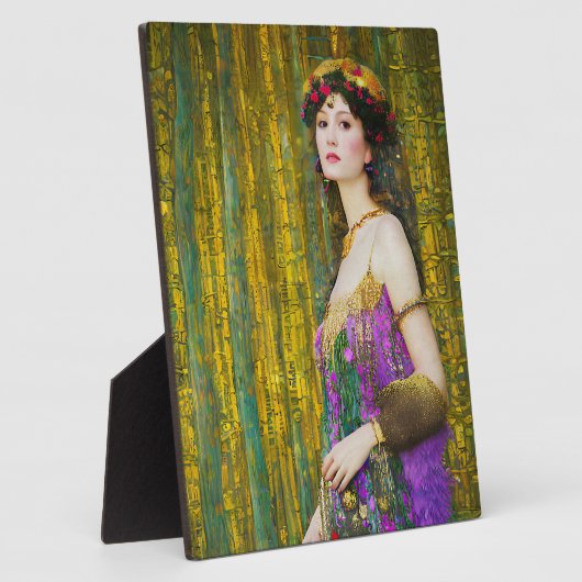 Farbenfrohe Klimt Style Collage Porträt der Frau Fotoplatte (Seite)