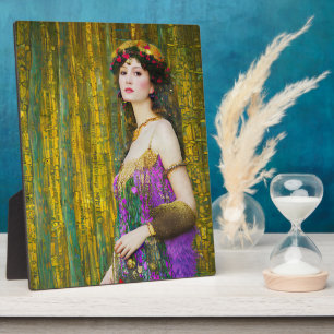 Farbenfrohe Klimt Style Collage Porträt der Frau Fotoplatte