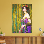 Farbenfrohe Klimt Style Collage Porträt der Frau Leinwanddruck (Insitu (Wohnzimmer))