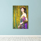 Farbenfrohe Klimt Style Collage Porträt der Frau Leinwanddruck (Insitu (Holzboden))