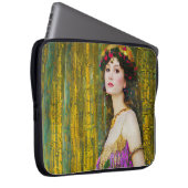 Farbenfrohe Klimt Style Collage Porträt einer Frau Laptopschutzhülle (Vorne Rechts)