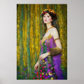 Farbenfrohe Klimt Style Collage Porträt einer Frau Poster (Vorne)