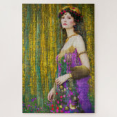 Farbenfrohe Klimt Style Collage Porträt einer Frau Puzzle (Vertikal)