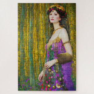 Farbenfrohe Klimt Style Collage Porträt einer Frau Puzzle