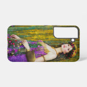 Farbenfrohe Klimt Style Collage Porträt einer Frau Samsung Galaxy Hülle (Rückseite (Horizontal))