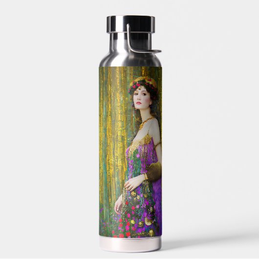 Farbenfrohe Klimt Style Collage Porträt einer Frau Trinkflasche (Links)