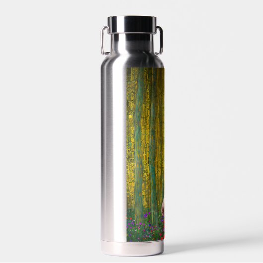 Farbenfrohe Klimt Style Collage Porträt einer Frau Trinkflasche (Vorne)