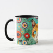 Farbenfrohe Klimt Style Ginger Cat Tasse (Links)