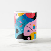 Farbenfrohe knetische Formen, moderne geometrische Kaffeetasse (Mittel)