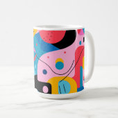 Farbenfrohe knetische Formen, moderne geometrische Kaffeetasse (VorderseiteRechts)