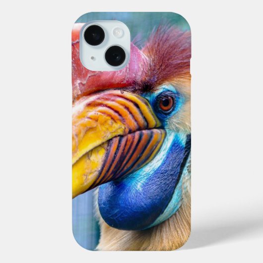 Farbenfrohe, Knobbed Hornbill-Gesichter Case-Mate iPhone Hülle (Rückseite)