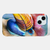 Farbenfrohe, Knobbed Hornbill-Gesichter Case-Mate iPhone Hülle (Rückseite (Horizontal))