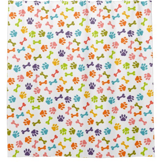 Farbenfrohe Knochen und Puppenstücke Duschvorhang (Vorderseite)