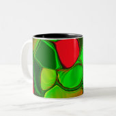 Farbenfrohe Knospen mit Chromwirkung Zweifarbige Tasse (Vorderseite Links)