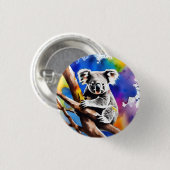 Farbenfrohe Koala Bear Watercolor Splash, Button (Vorne & Hinten)
