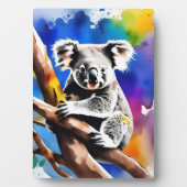 Farbenfrohe Koala Bear Watercolor Splash, Fotoplatte (Vorderseite)