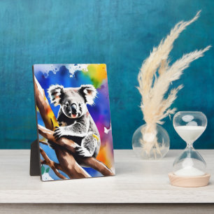 Farbenfrohe Koala Bear Watercolor Splash, Fotoplatte