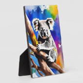 Farbenfrohe Koala Bear Watercolor Splash, Fotoplatte (Seite)