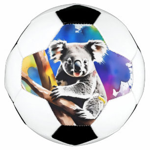 Farbenfrohe Koala Bear Watercolor Splash, Fußball