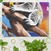 Farbenfrohe Koala Bear Watercolor Splash, Geschirrtuch (Gefaltet)