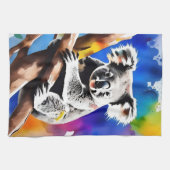 Farbenfrohe Koala Bear Watercolor Splash, Geschirrtuch (Horizontal)