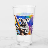 Farbenfrohe Koala Bear Watercolor Splash, Glas (Rückseite)