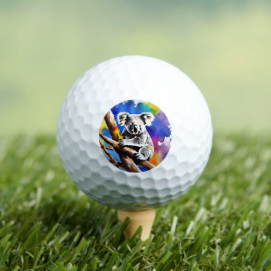 Farbenfrohe Koala Bear Watercolor Splash, Golfball