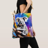 Farbenfrohe Koala Bear Watercolor Splash, Tasche (Von Nahem)