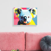 Farbenfrohe, koala gewickelte Leinwand Kunst (Insitu (Wohnzimmer))