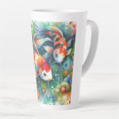 Farbenfrohe Koi Fisch Whimsisches Wasser Orange Aq Milchtasse (Rechte Ecke)