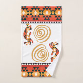 Farbenfrohe Kokopelli Badehandtuch Set (Handtuch)