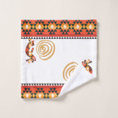 Farbenfrohe Kokopelli Badehandtuch Set (Waschlappen)