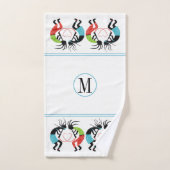 Farbenfrohe Kokopelli-Herzmuster Badhandtuch Set (Handtuch)