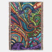 Farbenfrohe Kokopelli-Tänzerin mit Flöte, Südweste Decke (Vorderseite Vertikal)