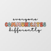 Farbenfrohe Kommunikation Fensteraufkleber (Blatt)