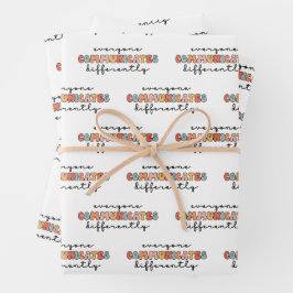 Farbenfrohe Kommunikation Geschenkpapier Set