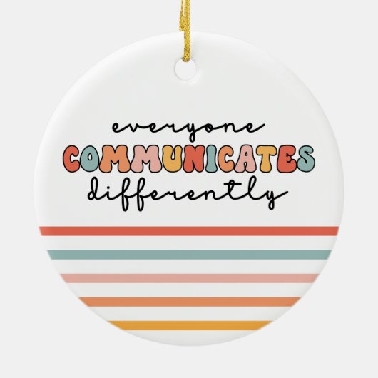 Farbenfrohe Kommunikation Keramik Ornament (Hinten)